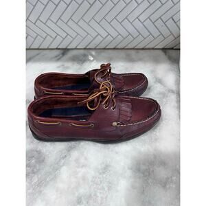 Polo Sport Ralph Lauren Leather Boat Shoes Men’s 8D Brown Kiltie Moc MB12292